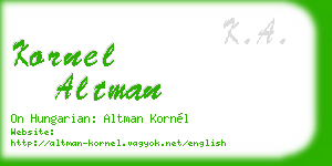 kornel altman business card